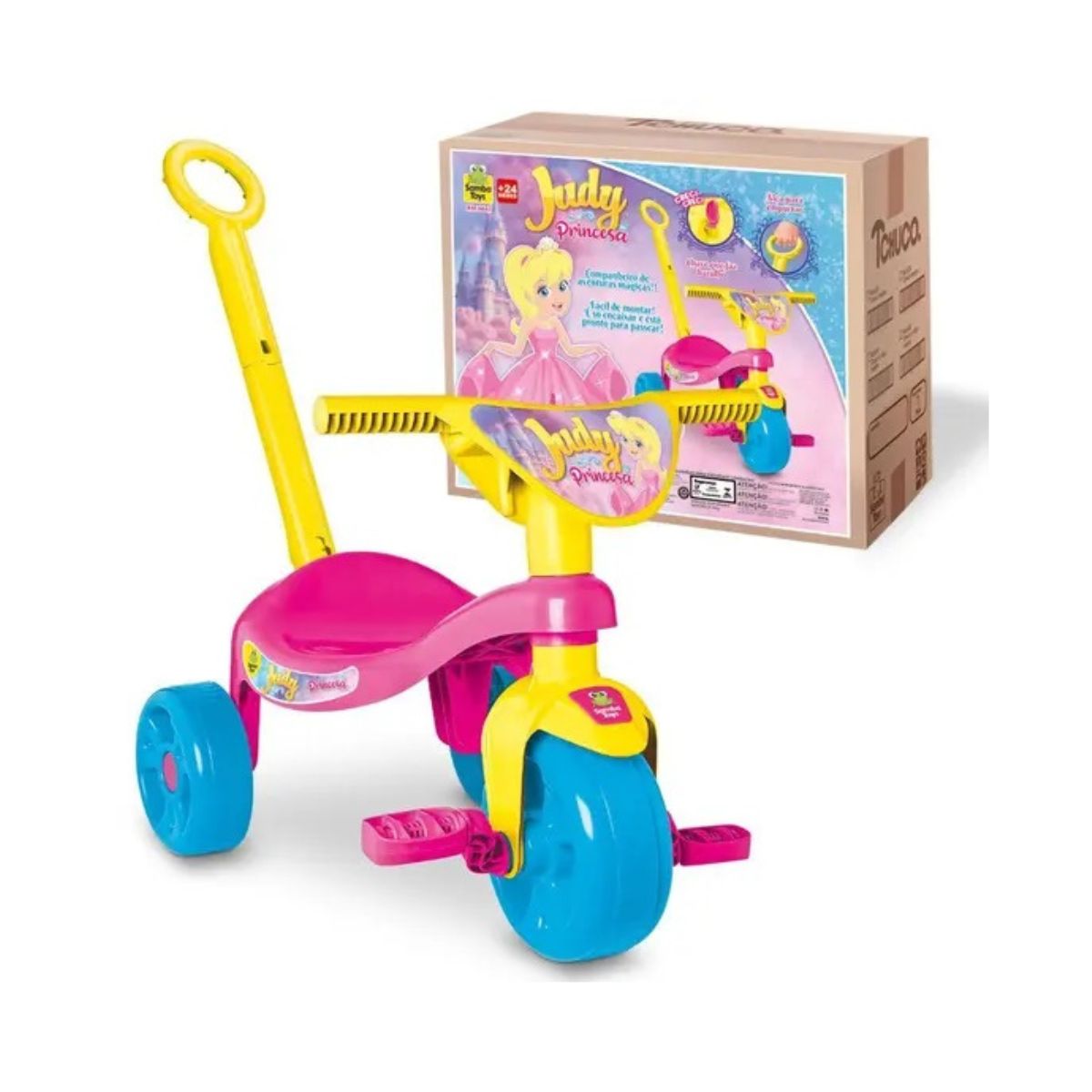 Triciclo Tchuco Judy Com Haste - Samba Toys Triciclo Tchuco Judy Com Haste - Samba Toys